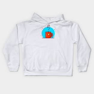 Hot Tea Cartoon Vector Icon Illustration Kids Hoodie